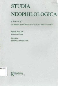 Studia Neophilologica: Special Issue 2013 A Journal of Germanic and Romance Language and Literature