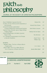 Volume 19 No.2 April 2002: Faith and Philosophy