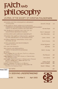 Volume 20 No.2 April 2003: Faith and Philosophy